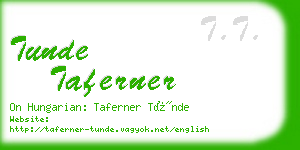 tunde taferner business card